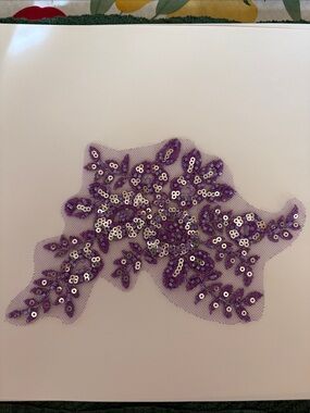 Purple Sequin Appliqué Lace Patch